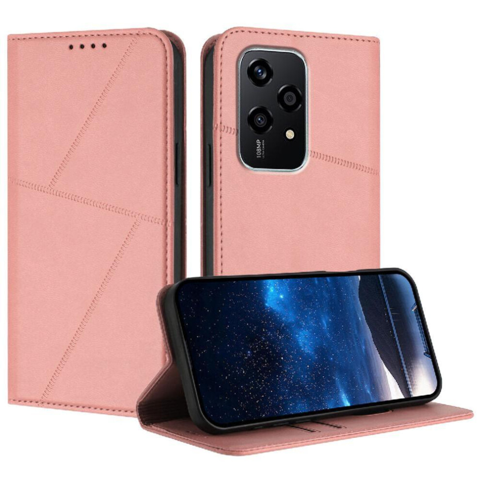 Photos - Case for Honor 200 Lite with Card Slots and Kickstand Anti-fingerprint Matte Texture Shockproof Cover(Pink)