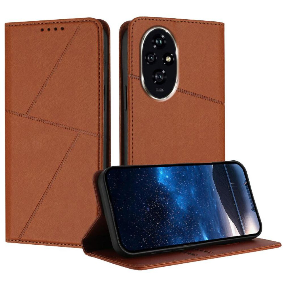 (Brown) Case For Honor 200 With Card Slots And Kickstand Shockproof Cover Anti-Fingerprint Matte Texture Brown 764563533817