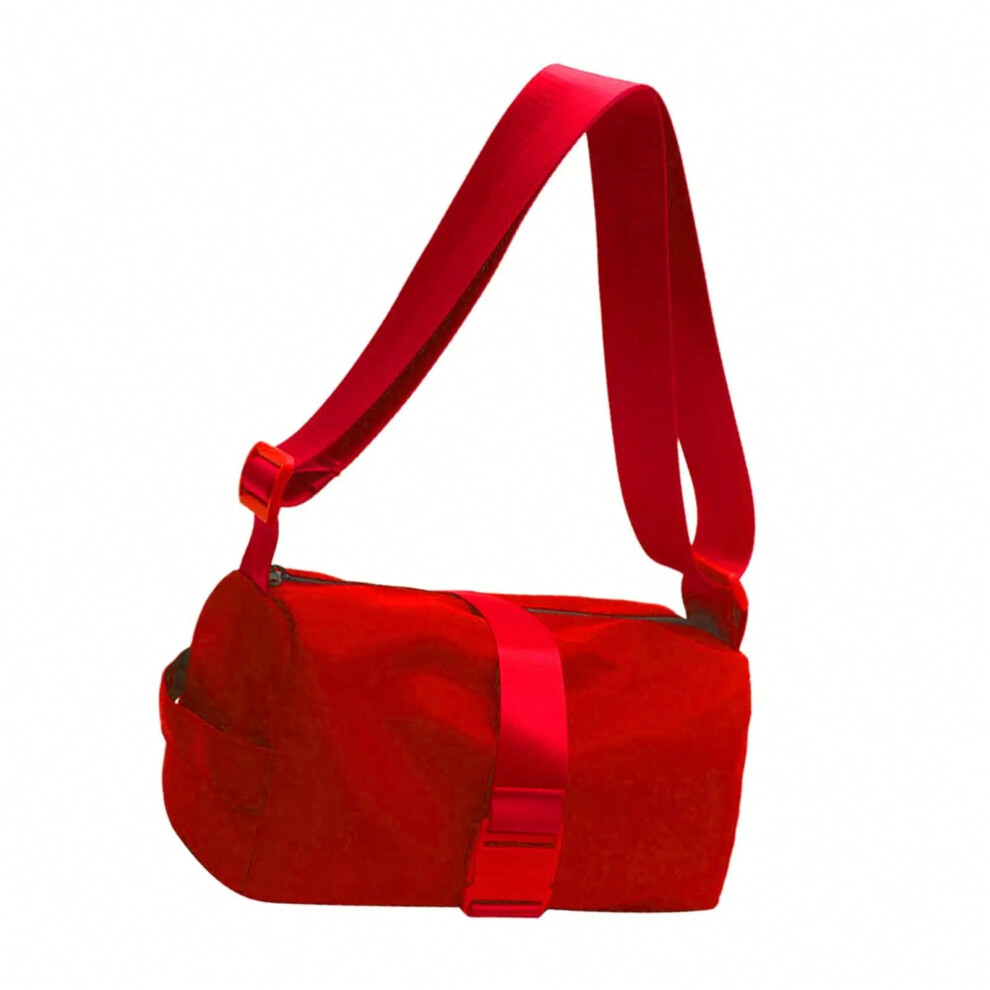 (Red) Women Crossbody Bag Gym Bag with Adjustable Shoulder Strap Sports Shoulder Bag for Commuting Beach Camping Fitness Essentials