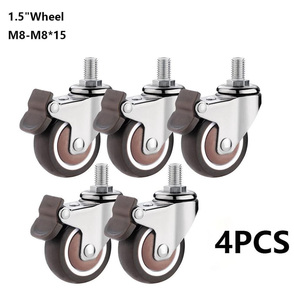 (2) 4pcs Tpe Rubber Furniture Castor No Noise Rubber Castor New Replacement Castors  Table Shelf