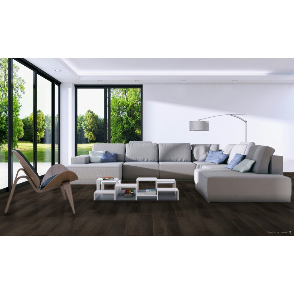 (2.2Mâ² / Pack, Ebony) Luvanto Click Plus Wood Effect Spc Click Lock Luxury Vinyl Tile(Lvt) 9505555743187