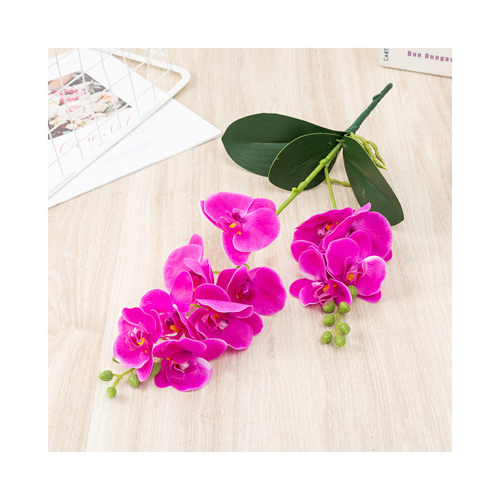 (Purple)Phalaenopsis Simulation Fleur Artificielle Chambre Décoration Mariage Plantes Vert