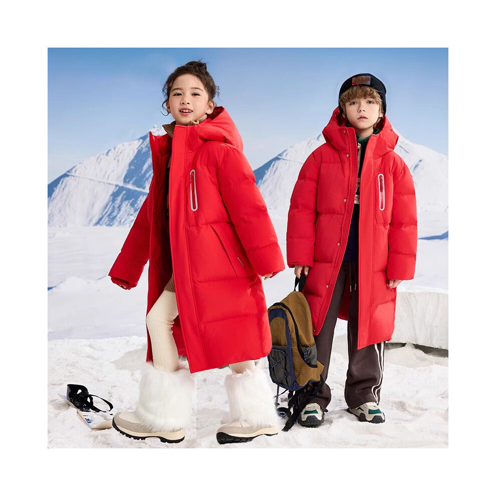 (Red, 10-11Years) Kids Girls' Coat Jacket Warm Winter Hooded Long UK