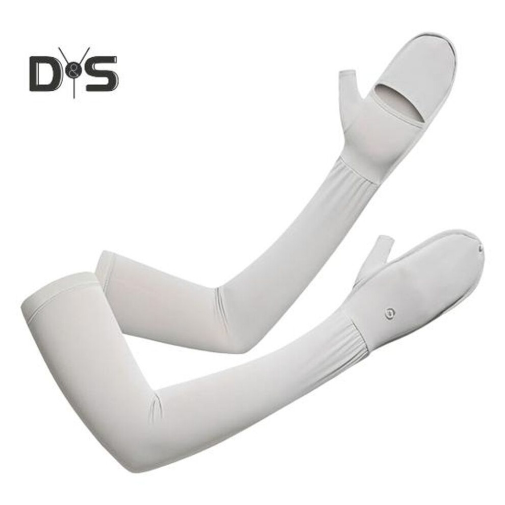 (light grey) Women's Uv Sun Protection Long Gloves Touchscreen Summer Driving Gloves Cooling Arm Sleeve For Outdoor Riding Cycling Hiking
