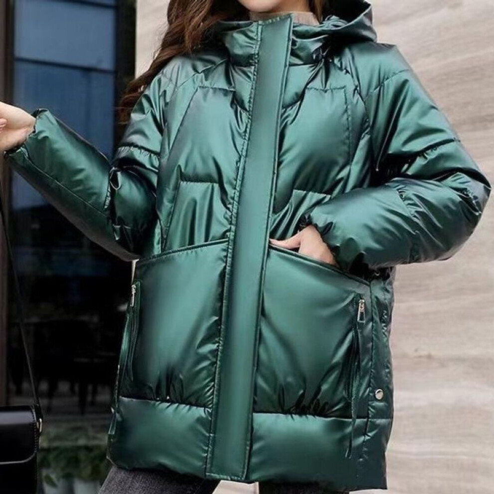 (green, XL 90-115 jin) 2024 New Style Wash-free Mid-length Down Jacket For Middle-aged Women - Winter Thickened, Popular Design