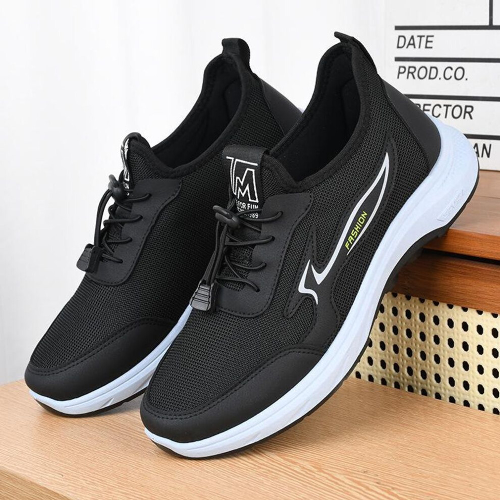 (black, 41) 2024 Men's Spring Soft Sole Walking Shoes - Breathable, Casual, For Middle-aged & Elderly Outdoor Sports