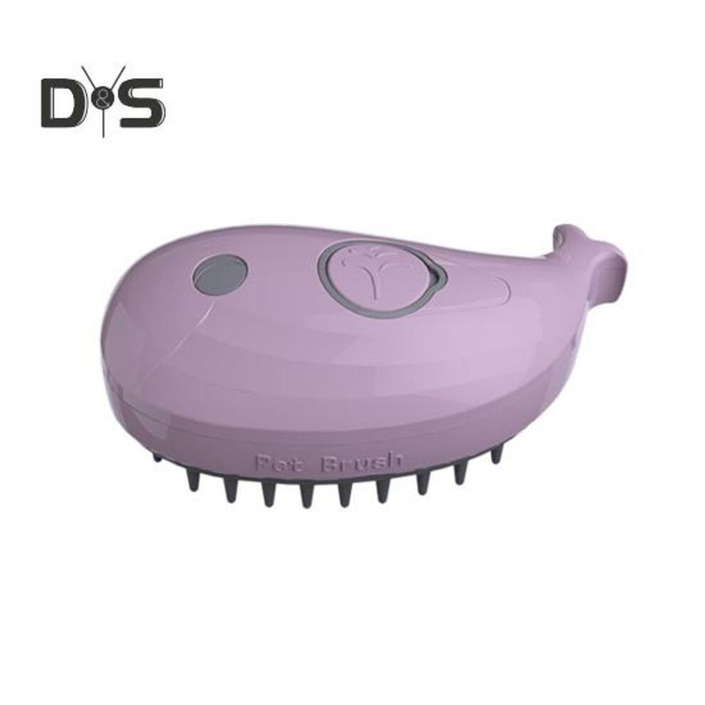 (purple) Cat Steam Brush For Shedding Whale Design Cat Steamy Brush Grooming Accessory Pet Loose Hair Removal Massage Comb For Cats