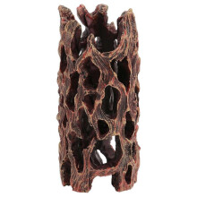 1PC Fish Tank Resin Adornment Resin Reptile Cave Tree Cave Shrimp House (Coffee)