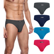 Wirarpa - Calzoncillos de microfibra modal para hombre, sin bragueta, con cintura cubierta, paquete de 4, tacto sedoso, color pizarra, azul marin