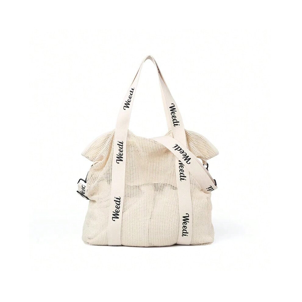(khaki) Weedi Fashion Mesh women tote bag holiday travel beach Shoulder Handbag Casual Womens Beach tote bags