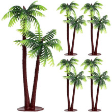 5 Pcs Plastic Coconut Tree Ornaments Aquarium Coconut Plants Palm Tree Decors for Fish Tank Aquarium