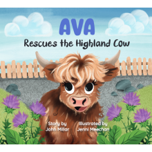 (Ava, 0718819661144) Hoo Moo Personalised Scottish Let's Rescue The Highland Cow Book - Girls Names