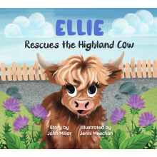 (Ellie, 0718819661212) Hoo Moo Personalised Scottish Let's Rescue The Highland Cow Book - Girls Names