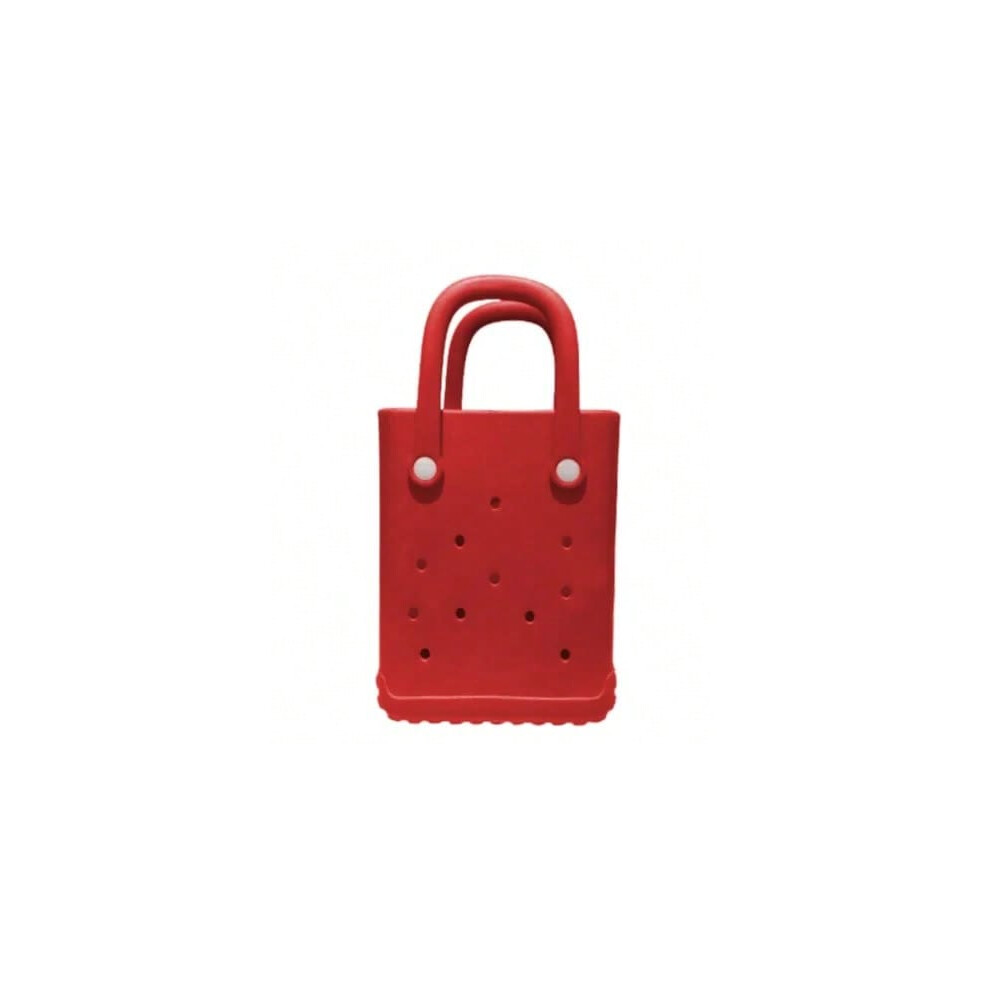 (red) Mini Beach Bag Summer EVA DIY Waterproof Beach Basket Picnic OutdoorTravel Tote Handbag Swimming Vacation Shopping Shoulder Bags
