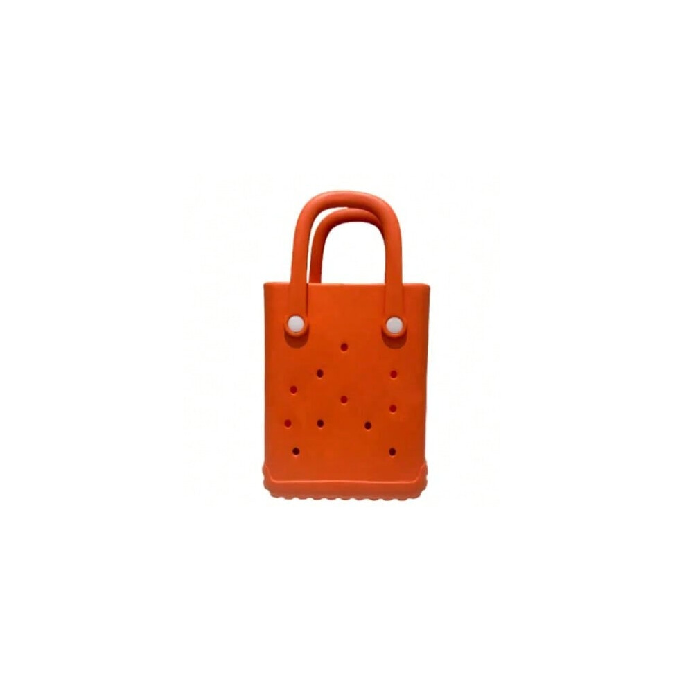 (orange) Mini Beach Bag Summer EVA DIY Waterproof Beach Basket Picnic OutdoorTravel Tote Handbag Swimming Vacation Shopping Shoulder Bags