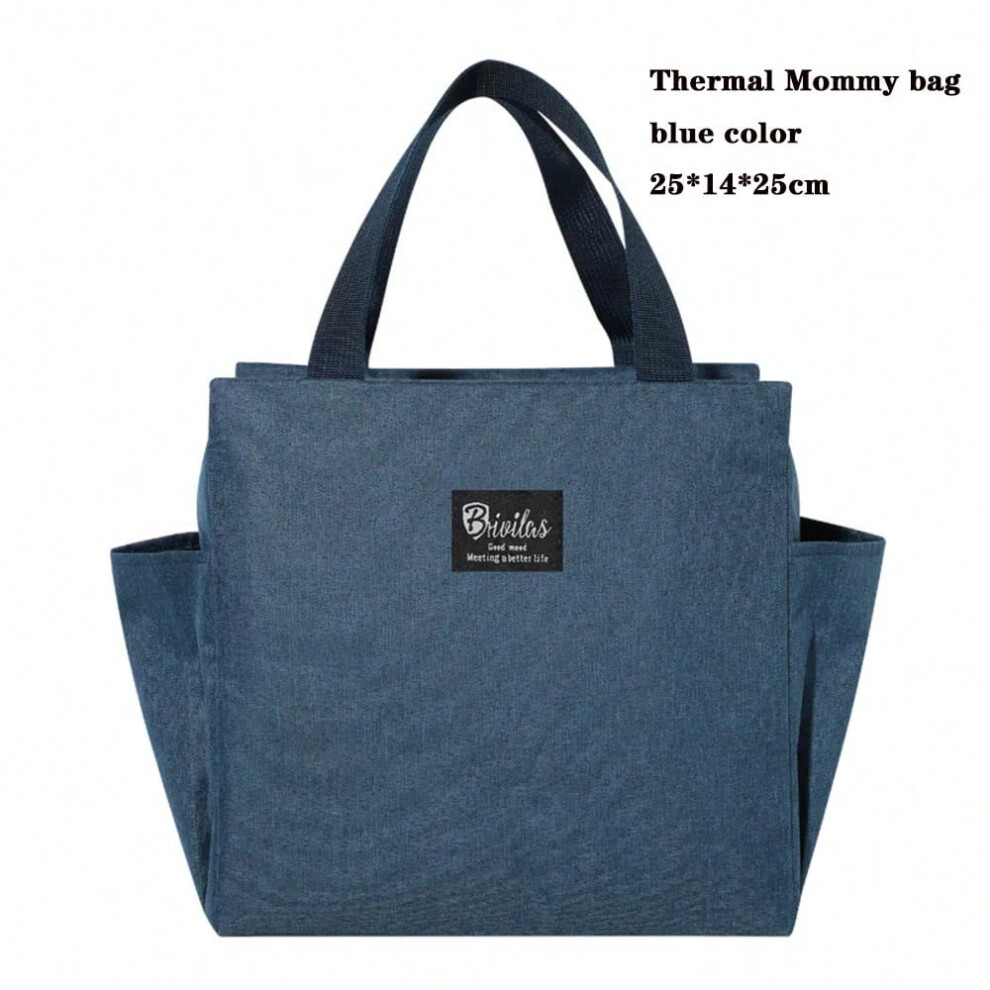 (mommy bag-blue) Thermal Bag Food Storage bag Student lunchbox cool bag for Children Food Container for Kids School small Thermal Lunch food Bag