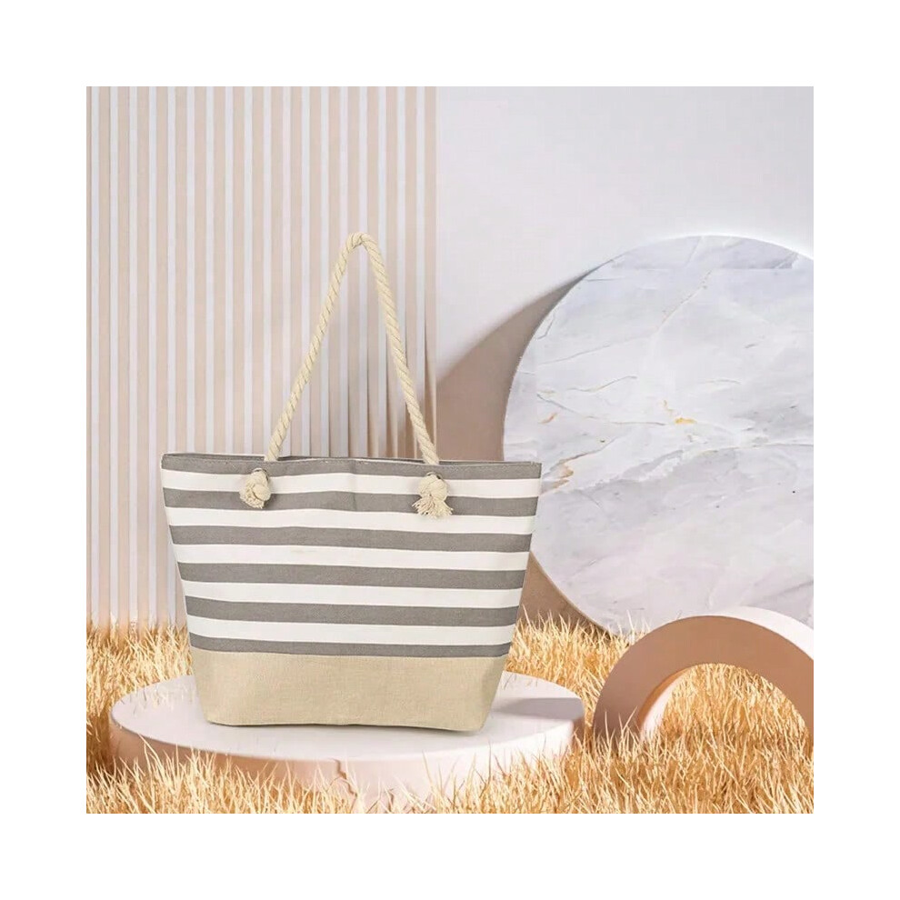 (QQ2145-GREY) Beach Bags For Women Extra Large Beach Tote Sandproof Swim Pool Totes Bag Vacation Handbag