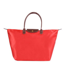 (red, M) New Nylon Beach Tote Bag Fashion Womens Handbag Tote Oxford Shoulder Bags Female Waterproof Dumplings Folding Shopping Bag 2024