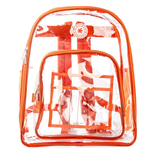 K-Cliffs Διαφανής Σακίδιο Υψηλής Αντοχής για Φοιτητές Μπαγκάζ Σχολείου Διαφανές PVC 1
