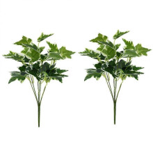 2Pcs Simulated Green Leaves Branches Decorative Artificial Green Leaves Plants