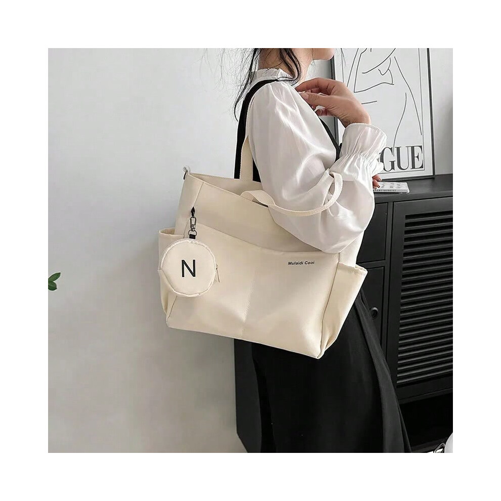 (Beige) Waterproofed Women's Handbag Shoulder Crossbody Bags Oxford Tote Bag for Student Ladies Female Handbag Bolsa Bolsas Para Mujeres