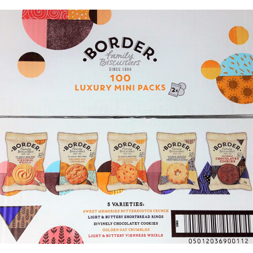 Border Border Biscuits 100 Mini Packs with 5 Varieties 2 Pack (200 Biscuits) 1