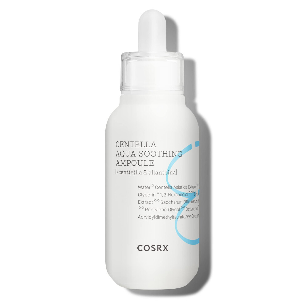 COSRX Centella Aqua Soothing Ampoule  Centella Asiatica Cica Serum  Korean Skin Care  1.35 Fl oZ  For Sensitive Skin  Daily Skin Serum  Paraben Free