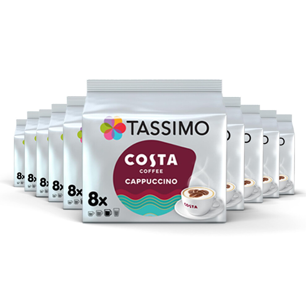 Tassimo Costa Cappuccino Coffee Pods - 10 Packs (80 Drinks)