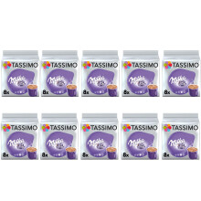 Tassimo Milka Hot Chocolate Pods - 10 Packs (80 Drinks)