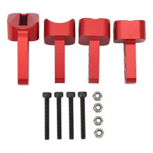 4PCS RC Link Mount Set Aluminum Alloy Multi Angle Rear Axle Lower Link Mount Spare Parts for SCX10 II AR44 1/10 RC Car Red