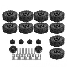 6WD Rubber Tires Aluminum Alloy Wheel Hub for WPL B24 B36 1/16 RC Car Upgrade PartBlack