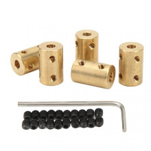 5Pcs RC Shaft Coupling Set Universal 5‑5mm Brass Shaft Coupling Joint Connector for Motor Shaft Extension