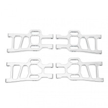 4 Pcs Front Rear Suspension Arms Set for HSP Racing 94111 1/10 RC Car Upgrade Parts Replacement Silver