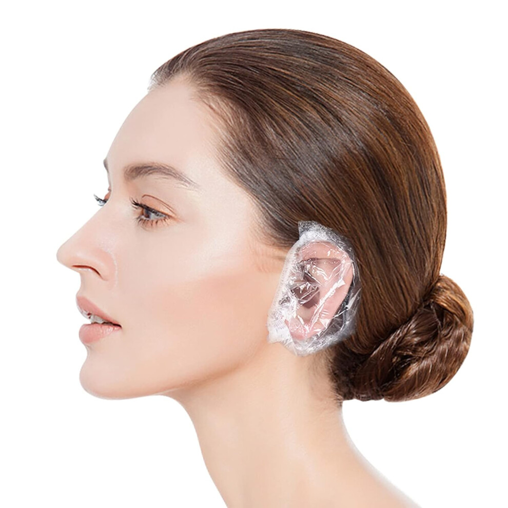 Liying 300 Disposable Shower Earmuffs, Waterproof Plastic Shower Earmuffs, Hair Dye Ear Protectors, Hair Dryers, Showers