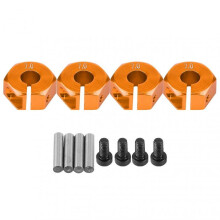 12mm Universal Wheel Hex Hub Adapter for HSP Sakura 1/10 Scale RC Car (7mm, Golden orange)