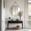 800x800mm Gold Large Round Mirror with Hanging Rope 1