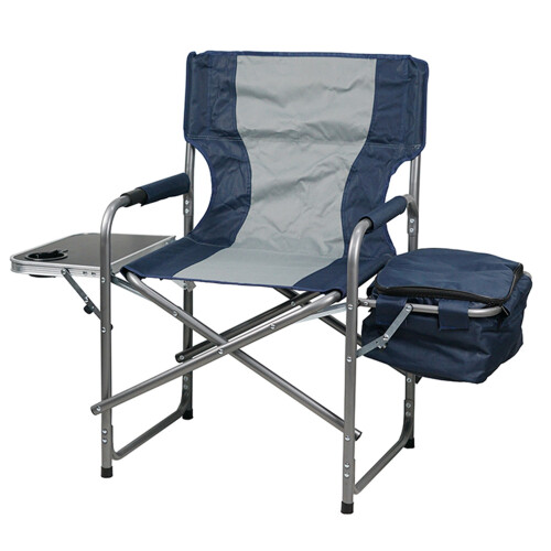 Portable Folding Directors Camping Chair with Side Table Cooler Bag