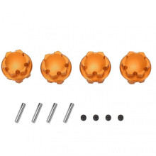 4PCS RC Wheel Hex Hub Aluminum Alloy 17mm RC Hub Nut Wheel Drive Hex Hub Adapter with Pins for Traxxas RC Car Upgrade Parts Gold