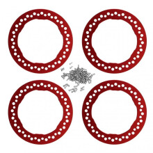 4pcs 1.9 Inch Wheel Outer Beadlock Rings Aluminum Alloy Replacement Wheel Beadlock Rings for Traxxas 1/10 RC Car Red