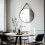600X600mmDecorative Round Wall Hanging Mirror with Strap Black Frame 3