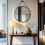 600X600mmDecorative Round Wall Hanging Mirror with Strap Black Frame 4