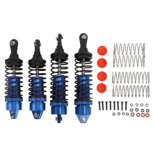 4Pcs RC Front Rear Shock Absorbers Aluminum Alloy Plastic Elastic Spring RC Shock Absorbers for TRAXXAS SLASH 1/10 Car Blue