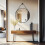 700mm Round Circle Wall Hanging Mirror with Black Aluminum Frame 2