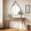 700mm Round Circle Wall Hanging Mirror with Black Aluminum Frame 4