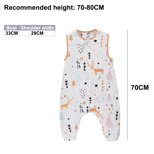 Baby Sleeveless Sleeping Bag, Thin Sleeping Bag for Children in Summer - Orange - 70-80Cm 2