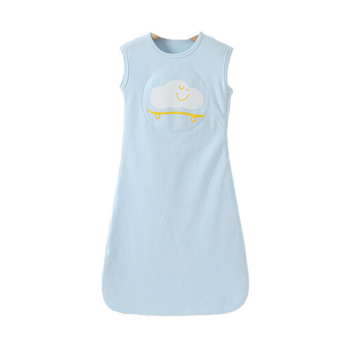 Thin Summer Anti-Slip Sleeping Bag - Single-Layer Folding Infant Bag - Blue-M