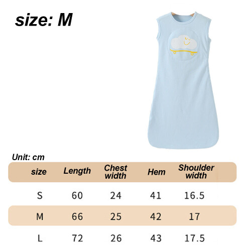 Thin Summer Anti-Slip Sleeping Bag - Single-Layer Folding Infant Bag - Blue-M 2