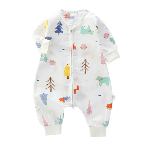 Layered Woven Sleeping Bag - Cartoon One-Piece Sleeping Bag, Thin Double Style for Summer1 1