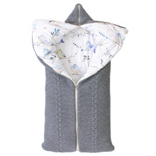 Thickened Zipper Type Anti-Kicking Cover Sleeping Bag for Newborns - Gray