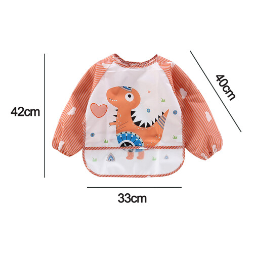 3-piece pack, Waterproof Bib, Long Sleeve, Apron, Full Coverage Bib, with Pocket, 9-36 Months - Style4 2